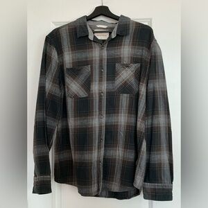 American Eagle Outfitters Dark Plaid Button-Down Shirt
